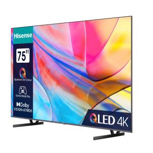 Телевизор Hisense 75" A7KQ, 4K Ultra HD 3840x2160, QLED, FALD, Quantum Dot, HDR 10+, HLG, Dolby Vision, Dolby Atmos, Smart TV, WiFi 5GHz, WiFi Direct, BT, Anyview Cast, 3xHDMI, 2xUSB, LAN, CI+, DVB-T2/C/S2, Dark Grey