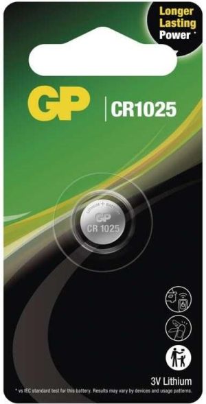 Lithium Button Battery GP CR1025 3V  1 pcs in blister /price for 1 battery/