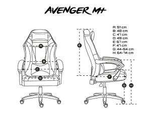 Стол Fury Gaming Chair Avenger M+ Black-White