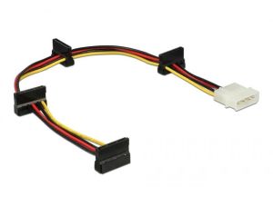 Delock Cable Power Molex 4 pin plug > 4 x SATA 15 pin receptacle 40 cm