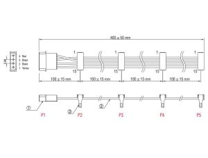 Кабел Power Molex 4 Pin  > 4 x SATA 15 Pin, 40cm