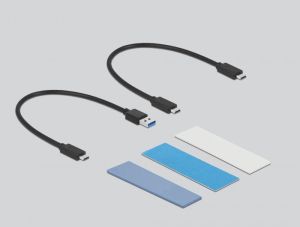 Delock External USB Type-C™ Combo Enclosure for M.2 NVMe PCIe or SATA SSD - tool free