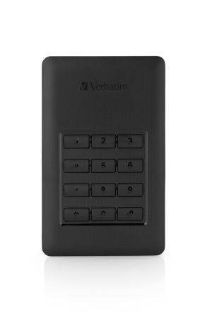 Твърд диск Verbatim STORE 'N' GO Secure HDD with keypad, USB 3.1 Gen 1 1TB black, 256-bit AES encryption