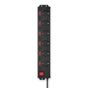 Hama Power Strip, 6-Way, 90°, Indiv. Switchable, 1.4 m, 223160