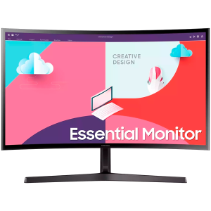 Monitor LED Samsung LS24C366EAUXEN S36C, 24" FHD Curved 1800R 16:9 (1920x1080) VA 75Hz, 250 cd/㎡, 3000:1, 4ms, 178/178, FS, 1xVGA 1xHDMI, Tilt, Y-Stand, VESA 75x75, 2Y