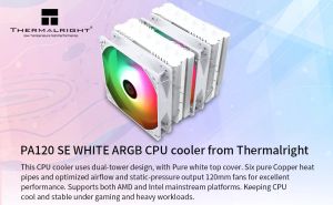 Thermalright CPU Cooler Peerless Assassin 120 SE A-RGB White - Dual-Tower - LGA1851/LGA1700/AM5