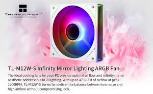 Thermalright вентилатор Fan 120mm - TL-M12W-S - Infinity Mirror aRGB Lighting, White