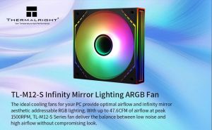 Thermalright вентилатор Fan 120mm - TL-M12-S - Infinity Mirror aRGB Lighting, Black