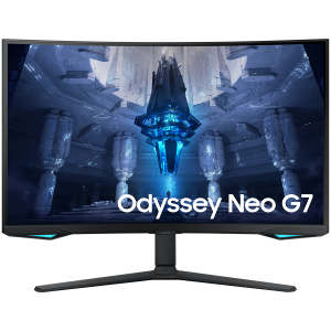 Monitor LED Samsung LS32BG750NPXEN Odyssey G75NB, 32" UHD Curved 1000R 16:9 (3840x2160) VA 165Hz, 350 cd/㎡, 1m:1, Q HDR 2000, 1ms (GTG), 178/178, FreeSync PP, 1xDP 2xHDMI, 2xUSB 3.0 , 3.5 Jack, Tilt/Pivot/Swivel/HeightAdj (120mm), VESA 100x100, 3Y