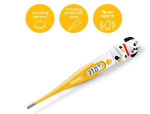 Термометър Beurer BY 11 Dog clinical thermometer, Contact-measurement technology, temperature alarm as from 37.8 C°, Display in C° and F°, Flexible measuring tip; Protective cap; Waterproof tip and display