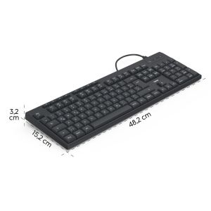 HAMA Tastatură cu fir CK-200, chirilic, USB-A, USB-C, butoane multiple