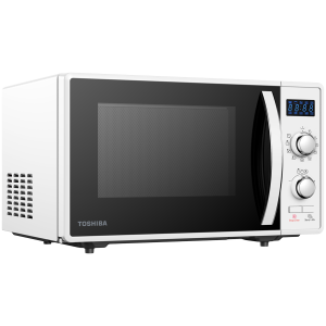 Toshiba MW2-AG23P(WH) 3-in-1 Microwave Oven with Grill and Combination Hob, 23 Litres, Rotating Plate with Storage, Timer, Built-in LED Lights, 900 W, Grill 1050 W, Pizza Programme, White Size: 485 x 403 x 296