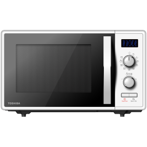 Toshiba MW2-AG23P(WH) 3-in-1 Microwave Oven with Grill and Combination Hob, 23 Litres, Rotating Plate with Storage, Timer, Built-in LED Lights, 900 W, Grill 1050 W, Pizza Programme, White Size: 485 x 403 x 296