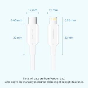 Vention Cable USB 2.0 Type-C to Lighting 1m White - LAKWF