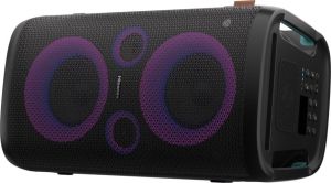 Audio system Hisense Party Rocker One Plus (HP110) Bluetooth Speaker with 300W Power, Built-in Woofer, Karaoke Mode, Built-in Wireless Charging Pad, AUX Input and Output, USB, 15 Hour Long-Lasting Battery 4 x 2500Ah, 2x mics included