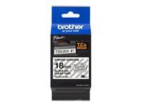 BROTHER TZES141 18mm BLACK ON CLEAR ADHESIVE TAPE