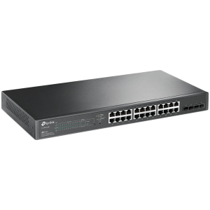 Switch Smart Gigabit TP-Link SG2428P Omada cu 28 porturi PoE+, 24 porturi Gigabit 802.3af/at PoE+ și 4 sloturi Gigabit SFP, buget PoE total de 250 W, aplicație Omada, rutare statică, VLAN, ACL, QoS , IGMP Snooping, Zero-Touch Provisioning