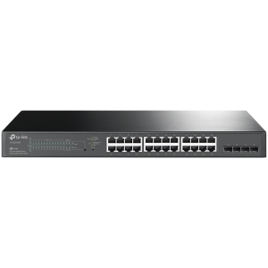 Switch Smart Gigabit TP-Link SG2428P Omada cu 28 porturi PoE+, 24 porturi Gigabit 802.3af/at PoE+ și 4 sloturi Gigabit SFP, buget PoE total de 250 W, aplicație Omada, rutare statică, VLAN, ACL, QoS , IGMP Snooping, Zero-Touch Provisioning