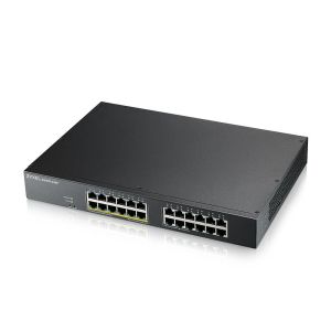 Комутатор ZyXEL GS1915-24EP, 24-port GbE, 12 port PoE, 130 Watt 802.3at, rackmount, fanless, Smart hybrid mode Switch, standalone or NebulaFlex Cloud