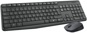 Kомплект безжични клавиатура с мишка Logitech MK235, Черен