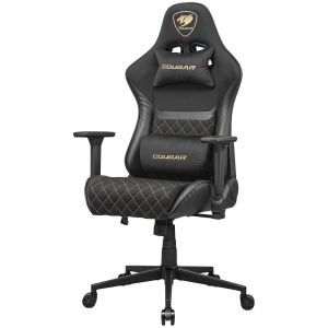 COUGAR Gaming chair Armor One V2 Gold F, Breathable PVC Leather, Classic high-back design, Adjustable Design, 4D Folding Armrests, Recliner system 90°~155°