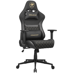 COUGAR Gaming chair Armor One V2 Gold F, Breathable PVC Leather, Classic high-back design, Adjustable Design, 4D Folding Armrests, Recliner system 90°~155°