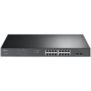 TP-Link TL-SG1218MPE 16-Port Gigabit PoE+ Easy Smart Switch,16 Gigabit PoE+ RJ45 Ports,2 x SFP, 2× combo gigabit SFP slots,802.3at/af,250W PoE Power,1U 19-inch Rack-mountable Steel Case,MTU/Port/Tag-based VLAN,QoS,IGMP Snooping,Web/Utility Management