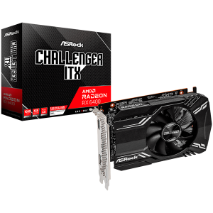 ASROCK Video Card AMD Radeon RX6400 Challenger ITX 4GB, GDDR6 64 bit, 1xHDMI, 1xDP 1.4, recomended PSU 350W.