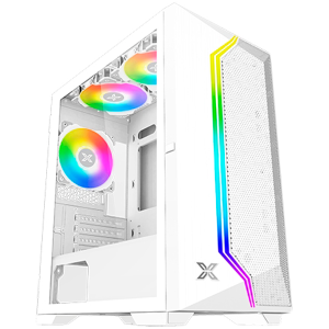 Xigmatek Gemini II Arctic EN48656, White, MATX/ Mini- ITX, U3x1+U2x2, Meshed Grill ARGB LED Frontpanel & Left TG, 3PCS X24F Arctic Fixed RGB Fan