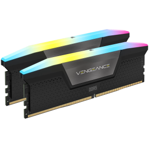 Corsair DDR5, 5600MT/s 32GB 2x16GB DIMM, Unbuffered, 40-40-40-77, XMP 3.0, VENGEANCE RGB DDR5 Black Heatspreader, RGB LED, 1.25V