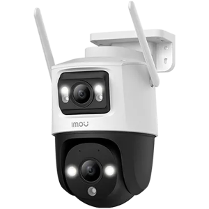 Imou Cruiser Dual, full color night vision Wi-Fi IP camera 5MP + 5MP, rotation 355°Pan & 0-90°Tilt, 1/3" CMOS, H.265, micro SD (256GB), 30fps@1620, 3.6mm Fixed lens, FOV 78°, IR up to 30m, 8x Digital Zoom, 1x RJ45, Mic&Speaker, 110dB Siren, IP66,