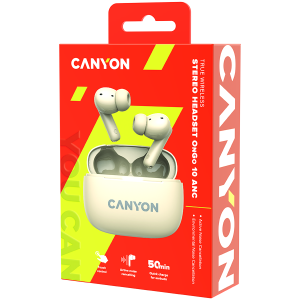 CANYON headset OnGo TWS-10 ANC+ENC Beige