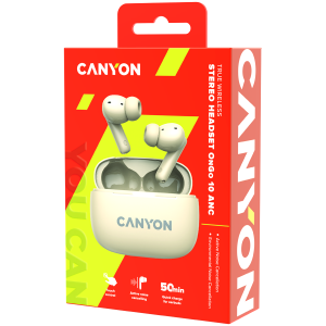 CANYON headset OnGo TWS-10 ANC+ENC Beige