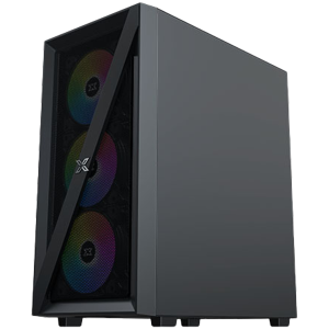 Blade EN40887 ATX/M-ATX/MINI ITX, USB3.0 X1, USB2.0 X2, HD AUDIO, panou frontal Mehsed Grill și sticlă temperată stânga, 4 bucăți ventilator LED X20C cu rulare automată