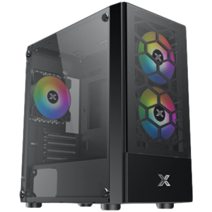 Xigmatek Oreo Black EN47758, M-ATX, USB3.0x1+USB2.0x2, Meshed Grill FP, Left TG, 3PCS X24F Fixed RGB Fan