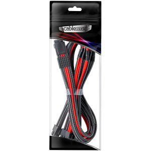 CableMod E-Series Pro ModMesh Sleeved 12VHPWR PCI-e Cable for Super Flower Leadex Platinum / Platinum SE / Titanium / V Gold Pro / V Platinum Pro, EVGA G7 / G6 / G5 / G3 / G2 / P2 / T2 (Carbon + Red, Nvidia 4000 series, 16-pin to Quad 8-pin, 60cm)