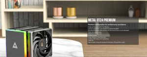 Montech METAL DT24 PREMIUM, CPU Cooler, 270W TDP, Dual Tower, ARGB, Black