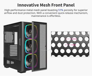 Montech кутия SKY TWO GX, Mid-tower Case, TG, 3x140mm ARGB Fans, Black