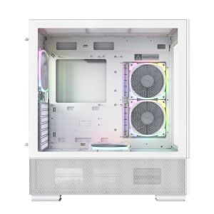 Cutie Montech SKY TWO, carcasă turn mijlociu, TG, ventilatoare ARGB 4x120 mm, alb