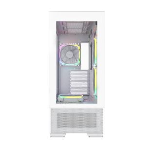 Cutie Montech SKY TWO, carcasă turn mijlociu, TG, ventilatoare ARGB 4x120 mm, alb