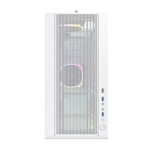 Cutie Montech SKY TWO, carcasă turn mijlociu, TG, ventilatoare ARGB 4x120 mm, alb