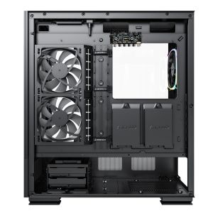 Cutie Montech SKY TWO, carcasă turn mijlociu, TG, ventilatoare ARGB 4x120 mm, negru