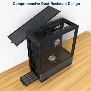 Cutie Montech SKY TWO, carcasă turn mijlociu, TG, ventilatoare ARGB 4x120 mm, negru