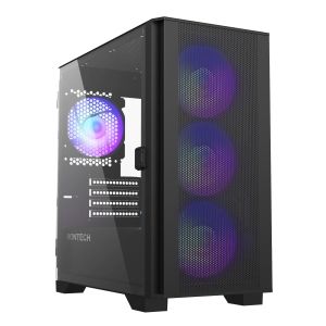 Montech кутия AIR 100 ARGB, Micro ATX Case, TG, 4x120mm ARGB Fans, Black