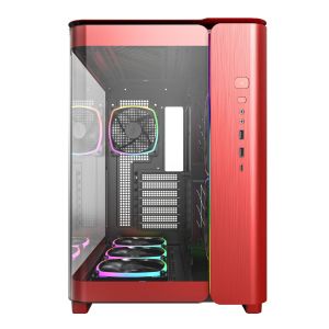 Montech KING 95 Pro, Dual Chamber Mid-tower Case, 6 ARGB Fans, 2 Front Panels, Red