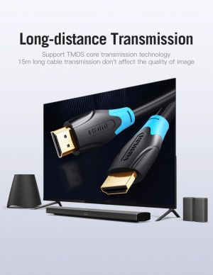 Vention Кабел HDMI v2.0 M / M 4K/60Hz Gold - 15M Black - AACBN