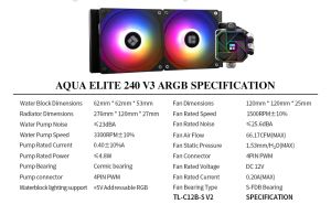 Thermalright водно охлаждане Water Cooling Aqua Elite 240 Black A-RGB V3 - LGA1851/LGA1700/AM5