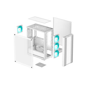 DeepCool кутия Case ATX - CC560 WH v2