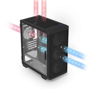 Zalman кутия Case mATX - M4 Black - Addressable RGB, Tempered Glass, 4 fans included