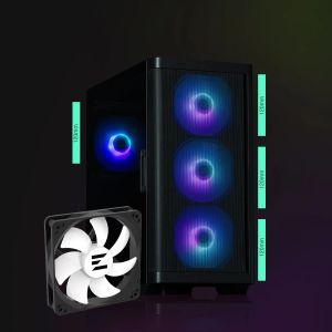 Zalman кутия Case mATX - M4 Black - Addressable RGB, Tempered Glass, 4 fans included